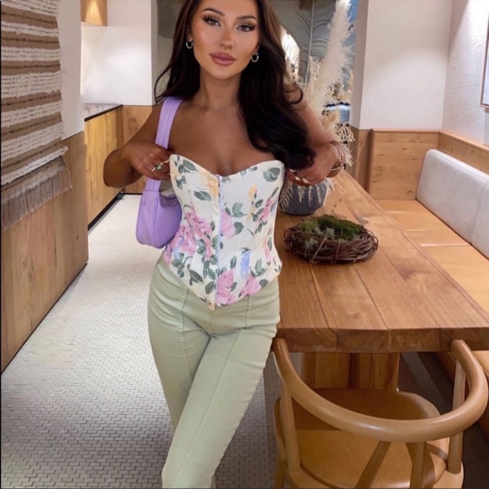 ZARA FLORAL CORSET TOP